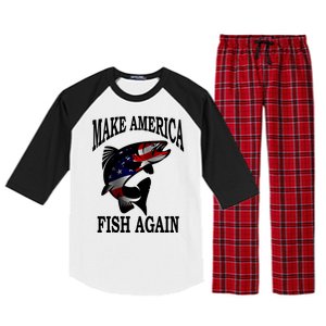 Make America Fish Again USA Fishing Gift Raglan Sleeve Pajama Set