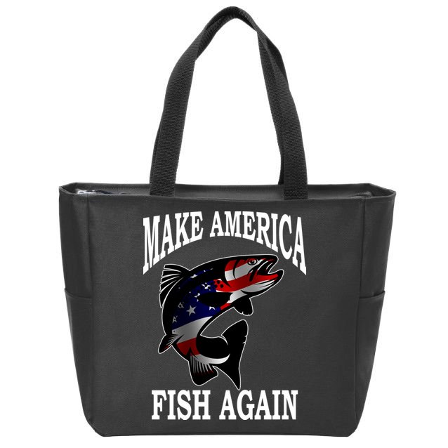 Make America Fish Again USA Fishing Gift Zip Tote Bag