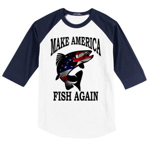 Make America Fish Again USA Fishing Gift Baseball Sleeve Shirt