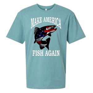 Make America Fish Again USA Fishing Gift Sueded Cloud Jersey T-Shirt