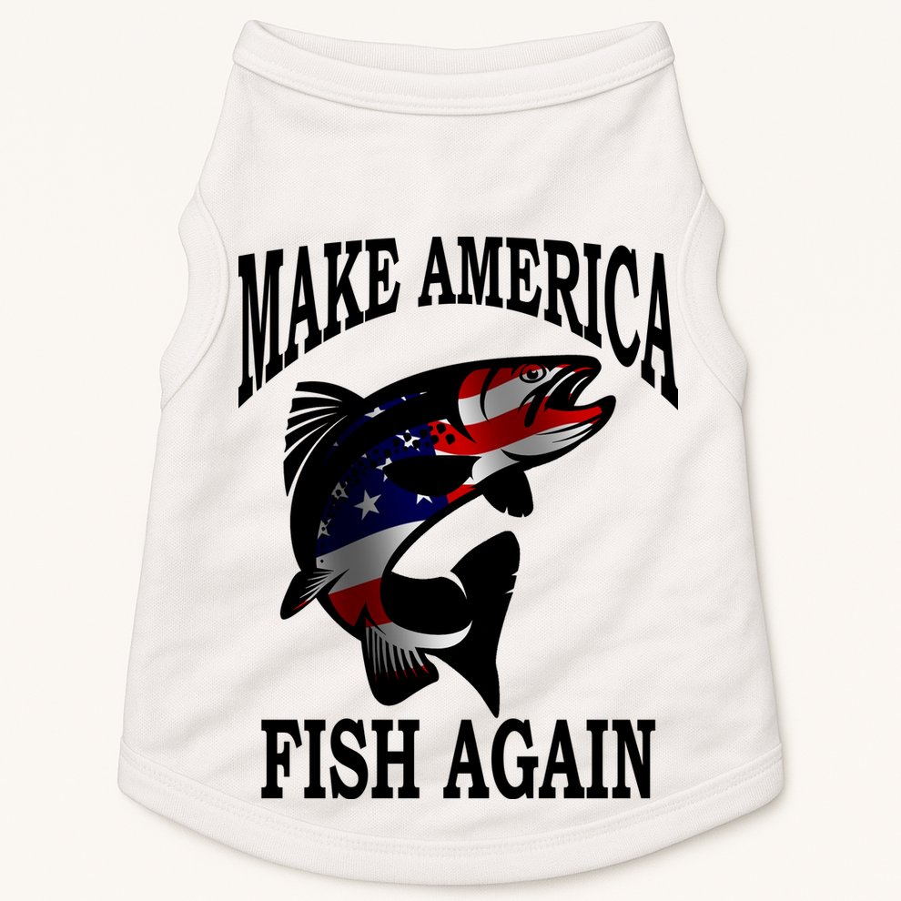 Make America Fish Again USA Fishing Gift Doggie Tank