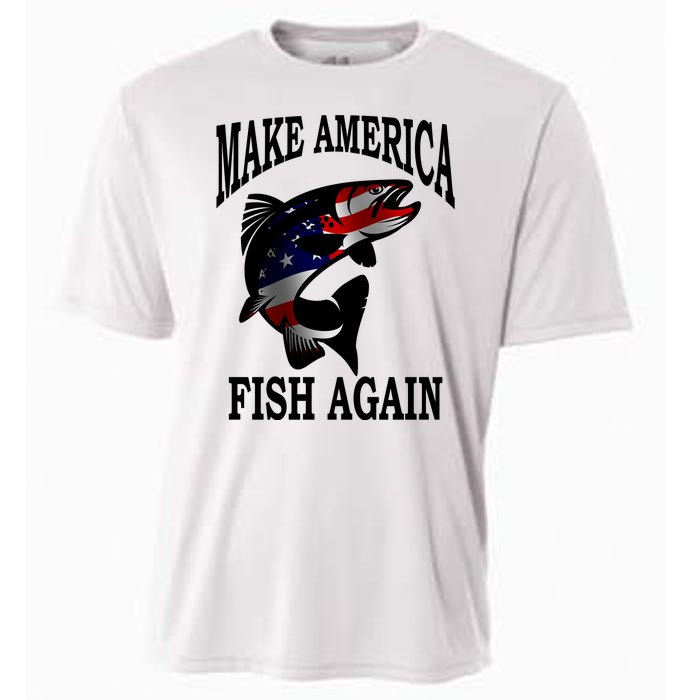 Make America Fish Again USA Fishing Gift Cooling Performance Crew T-Shirt