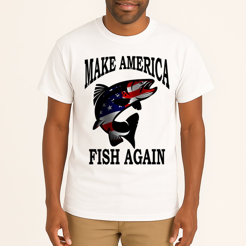 Make America Fish Again USA Fishing Gift Tall T-Shirt