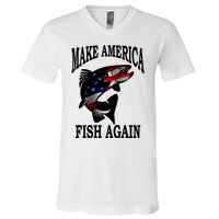 Make America Fish Again USA Fishing Gift V-Neck T-Shirt