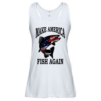 Make America Fish Again USA Fishing Gift Ladies Essential Flowy Tank