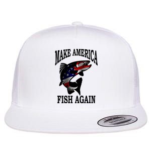 Make America Fish Again USA Fishing Gift Flat Bill Trucker Hat