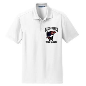 Make America Fish Again USA Fishing Gift Dry Zone Grid Polo