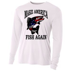 Make America Fish Again USA Fishing Gift Cooling Performance Long Sleeve Crew