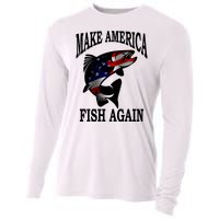 Make America Fish Again USA Fishing Gift Cooling Performance Long Sleeve Crew