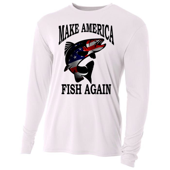 Make America Fish Again USA Fishing Gift Cooling Performance Long Sleeve Crew