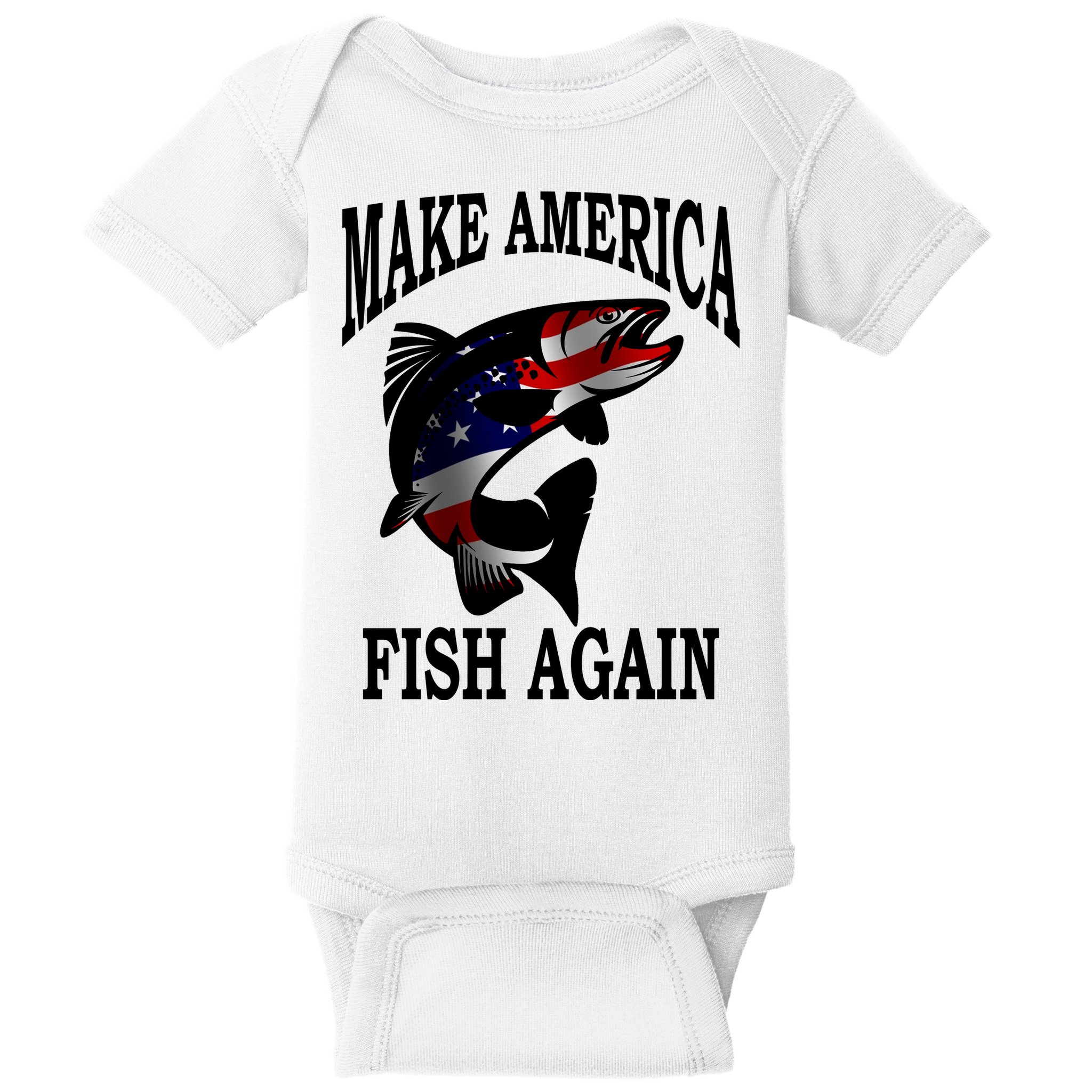 Make America Fish Again USA Fishing Gift Baby Bodysuit