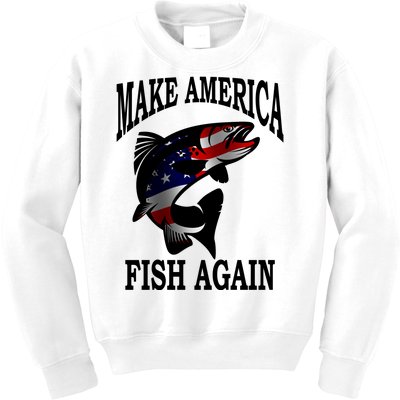 Make America Fish Again USA Fishing Gift Kids Sweatshirt