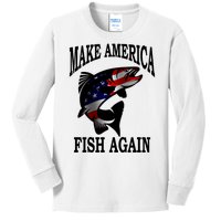 Make America Fish Again USA Fishing Gift Kids Long Sleeve Shirt