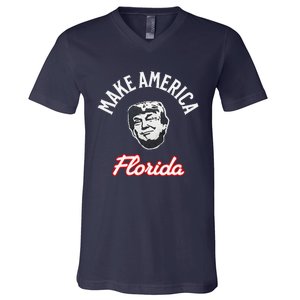 Make America Florida – Funny Political Satire Trump 2024 V-Neck T-Shirt