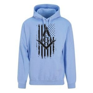 Masonic American Flag Square And Compass Freemason Unisex Surf Hoodie