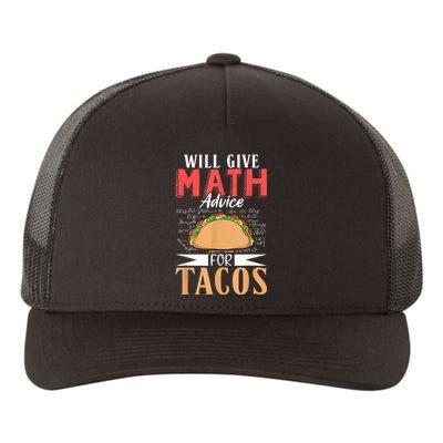 Math Advice For Tacos School University Mathematics Yupoong Adult 5-Panel Trucker Hat