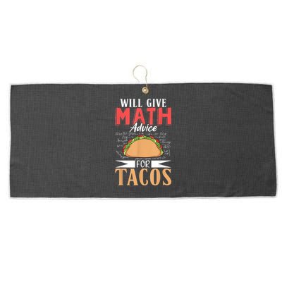 Math Advice For Tacos School University Mathematics Large Microfiber Waffle Golf Towel