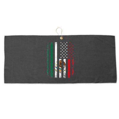 Mexican American Flag Mexican Roots Mexico America Large Microfiber Waffle Golf Towel