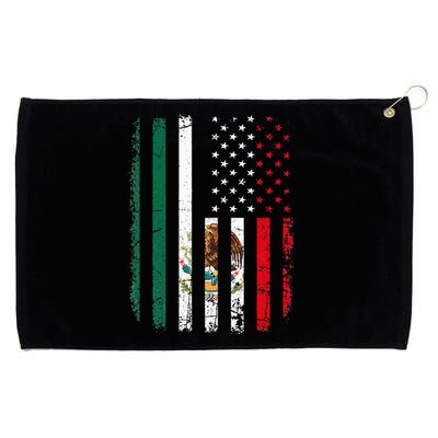 Mexican American Flag Mexican Roots Mexico America Grommeted Golf Towel