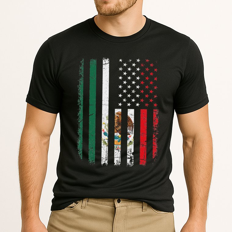 Mexican American Flag Mexican Roots Mexico America Cooling Performance Crew T-Shirt