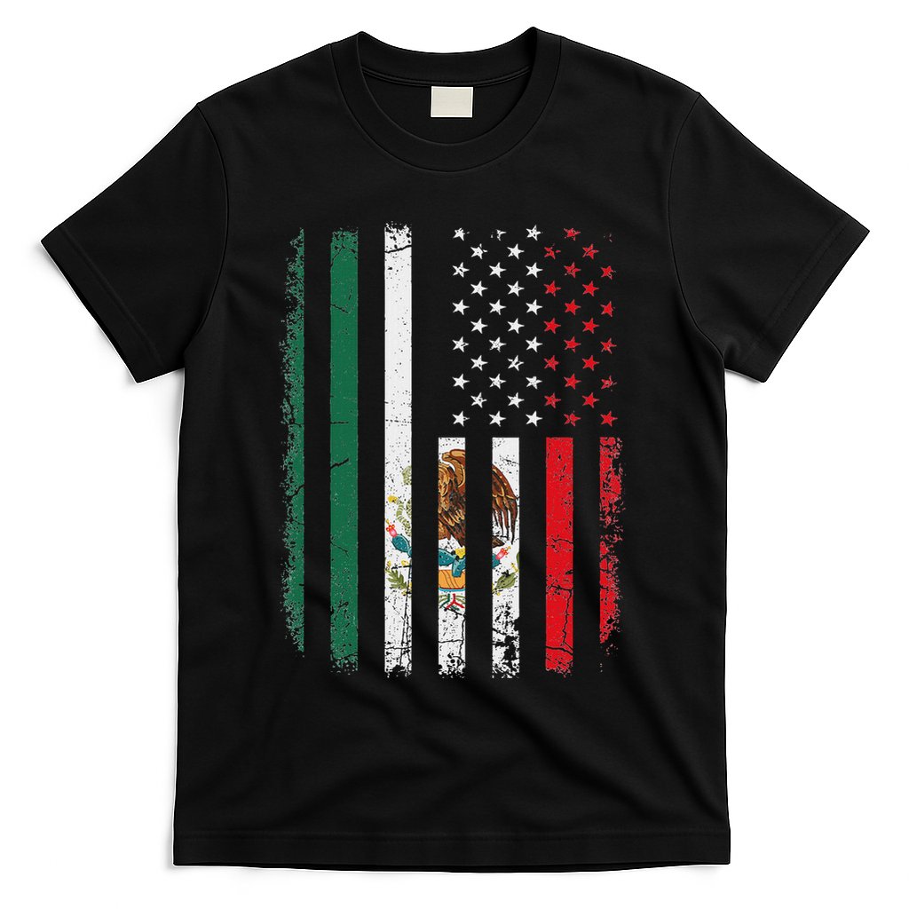Mexican American Flag Mexican Roots Mexico America T-Shirt