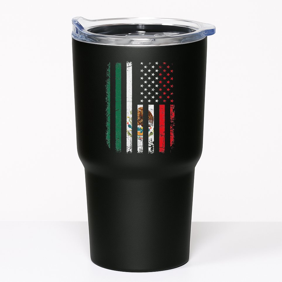 Mexican American Flag Mexican Roots Mexico America Tumbler