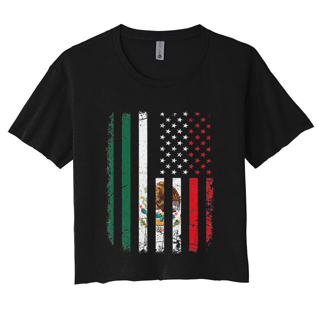 Mexican American Flag Mexican Roots Mexico America Crop Top