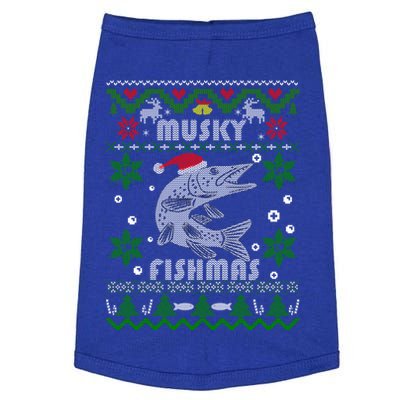 Muskie Angler Fishmas Musky Fishing Funny Gift Ugly Christmas Gift Doggie Tank