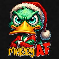 Merry Af Funny Sarcastic Grumpy Duck Christmas Ladies PosiCharge Tri-Blend Wicking Tank