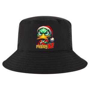 Merry Af Funny Sarcastic Grumpy Duck Christmas Cool Comfort Performance Bucket Hat