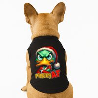 Merry Af Funny Sarcastic Grumpy Duck Christmas Doggie Tank