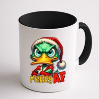 Merry Af Funny Sarcastic Grumpy Duck Christmas Mug