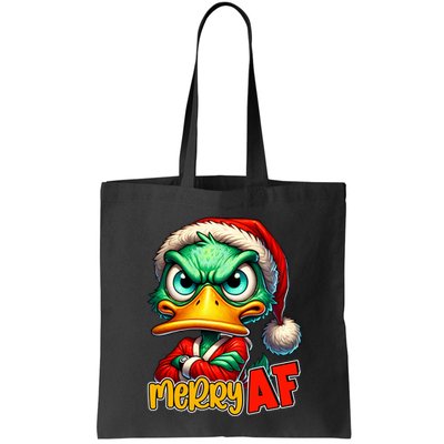 Merry Af Funny Sarcastic Grumpy Duck Christmas Bag