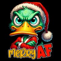 Merry Af Funny Sarcastic Grumpy Duck Christmas Poster