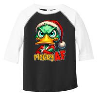 Merry Af Funny Sarcastic Grumpy Duck Christmas Toddler Fine Jersey T-Shirt