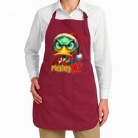 Merry Af Funny Sarcastic Grumpy Duck Christmas Apron