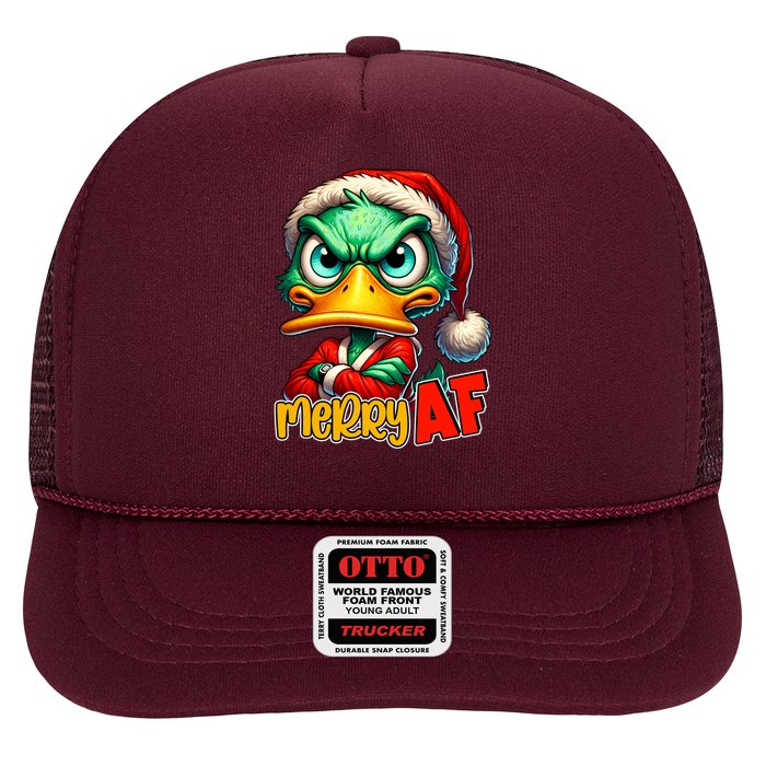 Merry Af Funny Sarcastic Grumpy Duck Christmas Hat