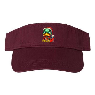Merry Af Funny Sarcastic Grumpy Duck Christmas Visor