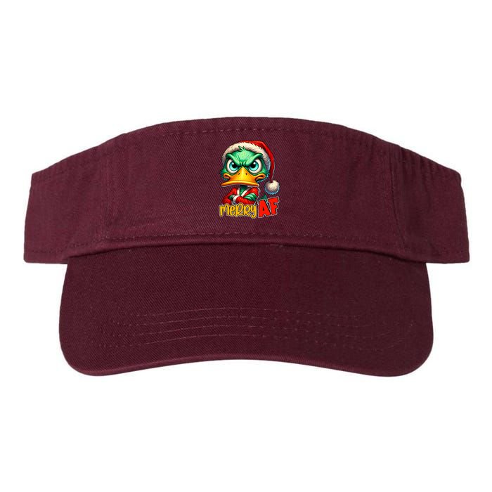 Merry Af Funny Sarcastic Grumpy Duck Christmas Visor