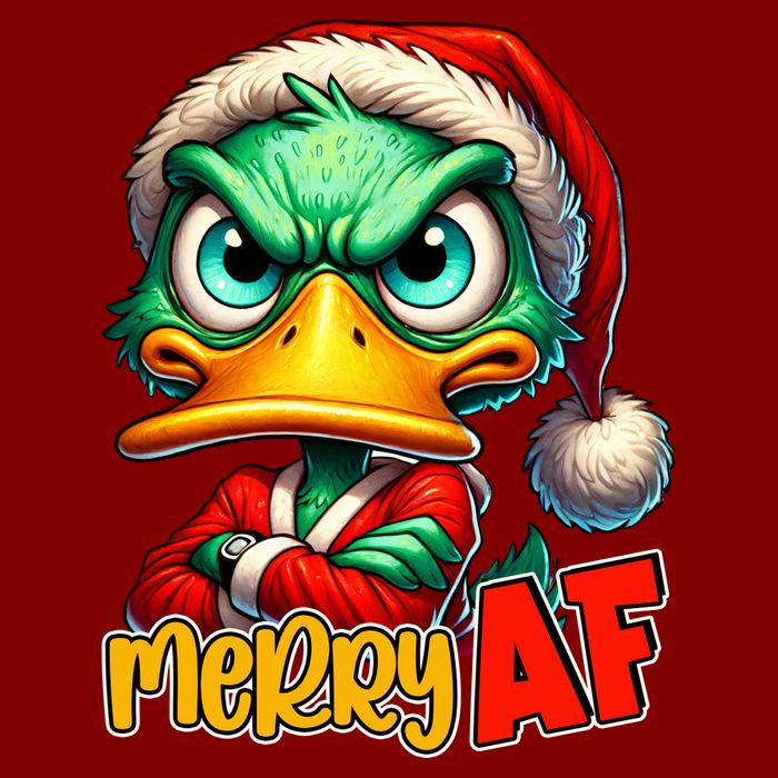 Merry Af Funny Sarcastic Grumpy Duck Christmas Visor