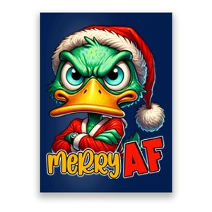 Merry Af Funny Sarcastic Grumpy Duck Christmas Poster