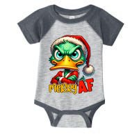 Merry Af Funny Sarcastic Grumpy Duck Christmas Infant Baby Jersey Bodysuit