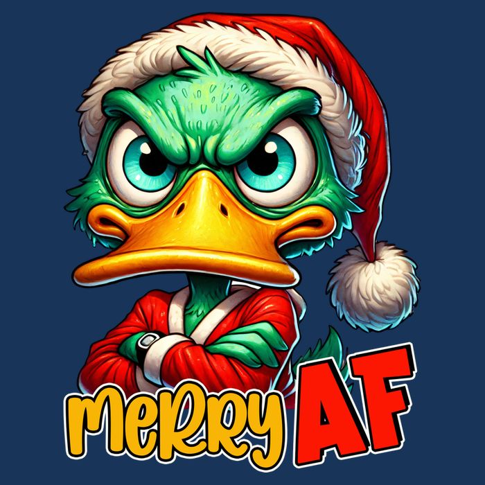 Merry Af Funny Sarcastic Grumpy Duck Christmas Infant Baby Jersey Bodysuit