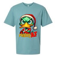 Merry Af Funny Sarcastic Grumpy Duck Christmas Sueded Cloud Jersey T-Shirt