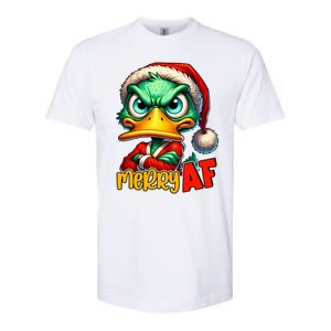 Merry Af Funny Sarcastic Grumpy Duck Christmas Softstyle® CVC T-Shirt