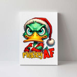 Merry Af Funny Sarcastic Grumpy Duck Christmas Canvas