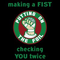 Making A Fist Putting On The Foil Checking You Twice Flexfit Unipanel Trucker Cap