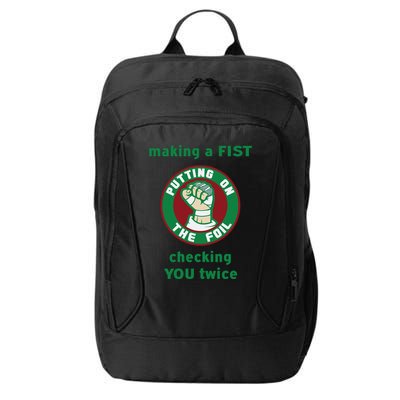 Making A Fist Putting On The Foil Checking You Twice City Backpack