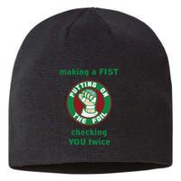 Making A Fist Putting On The Foil Checking You Twice Sustainable Beanie
