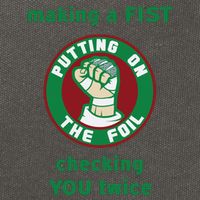 Making A Fist Putting On The Foil Checking You Twice Cotton Canvas Backpack